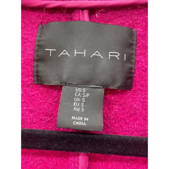 TAHARI Womens Fuchsia Moto Jacket Wool Size Small - Picture 2 of 8